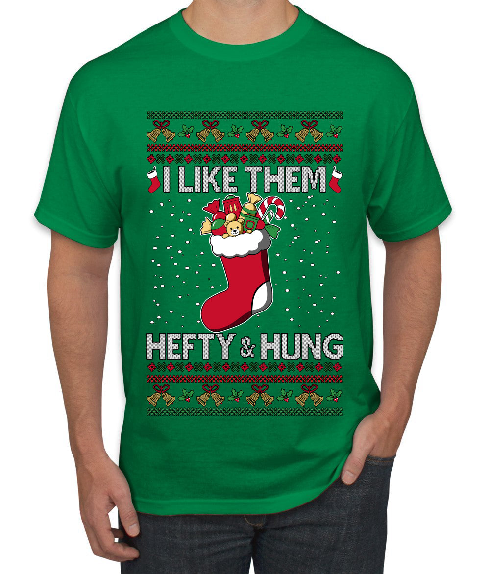 Hefty And Hung Christmas Sweater, Funny  Ugly Christmas Sweater Men's T-Shirt
