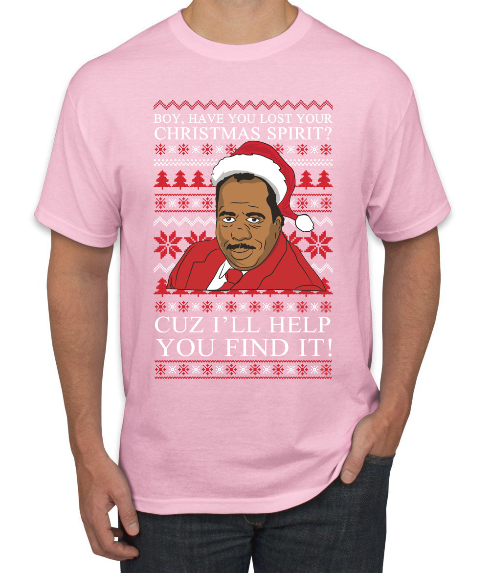 Christmas Spirit I'll Help You Find It Stanley Hudson Ugly Christmas Sweater Men's Graphic T-Shirt