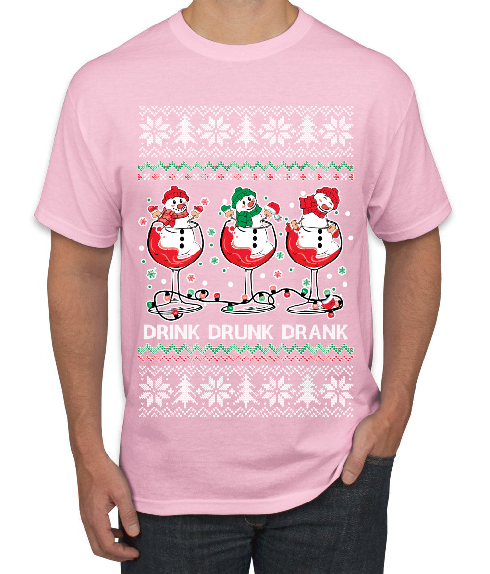 Holiday Spirits Drink Drank Drunk Snowmen Ugly Christmas Sweater Men's T-Shirt