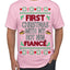 First Christmas With My Hot New Fiance Classic Newlywed Ugly Christmas Sweater Men's T-Shirt