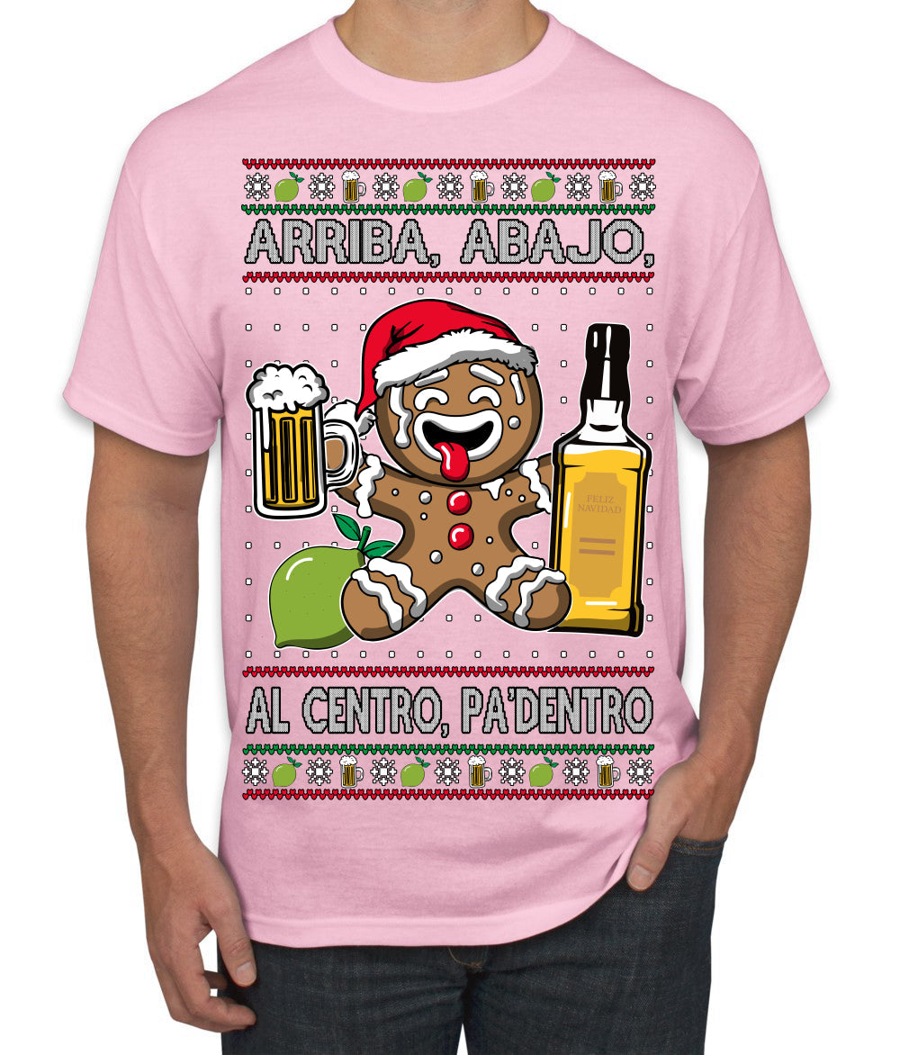 Arriba Abajo Al Centro Pa'Dentro Cheers to Health Salud Ugly Christmas Sweater Men's T-Shirt