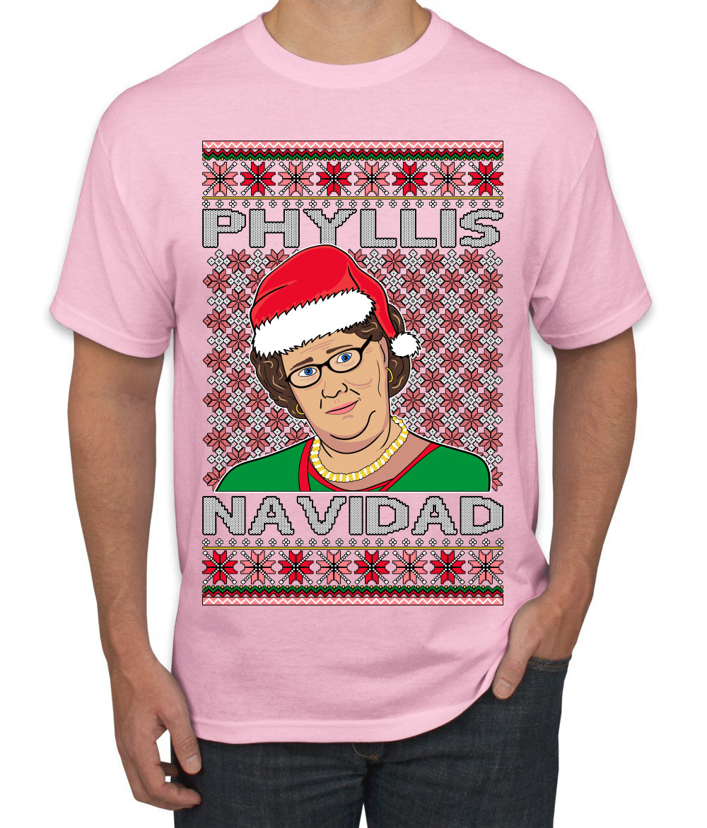 Office Phyllis Navidad Happy Holiday Ugly Christmas Sweater Men's T-Shirt
