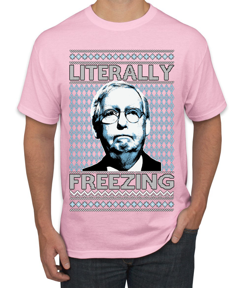 Literally Freezing McConnell Senator  Ugly Christmas Sweater Men's T-Shirt