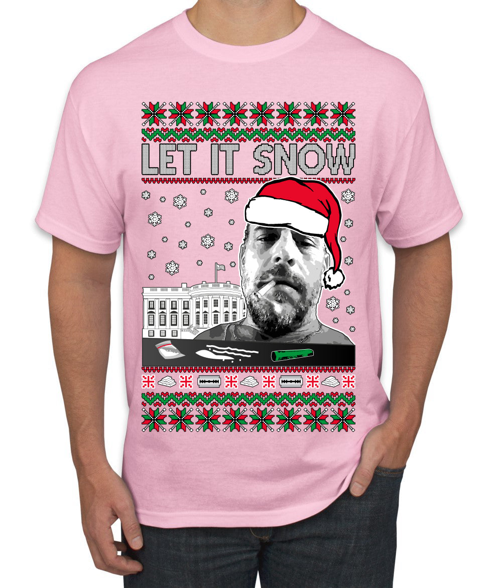 Hunter Let It Snow Biden Ugly Christmas Sweater Men's T-Shirt
