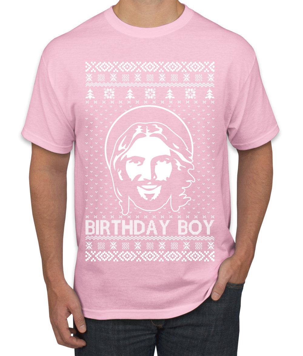 Birthday Boy Jesus Christ Ugly Christmas Sweater Men's T-Shirt