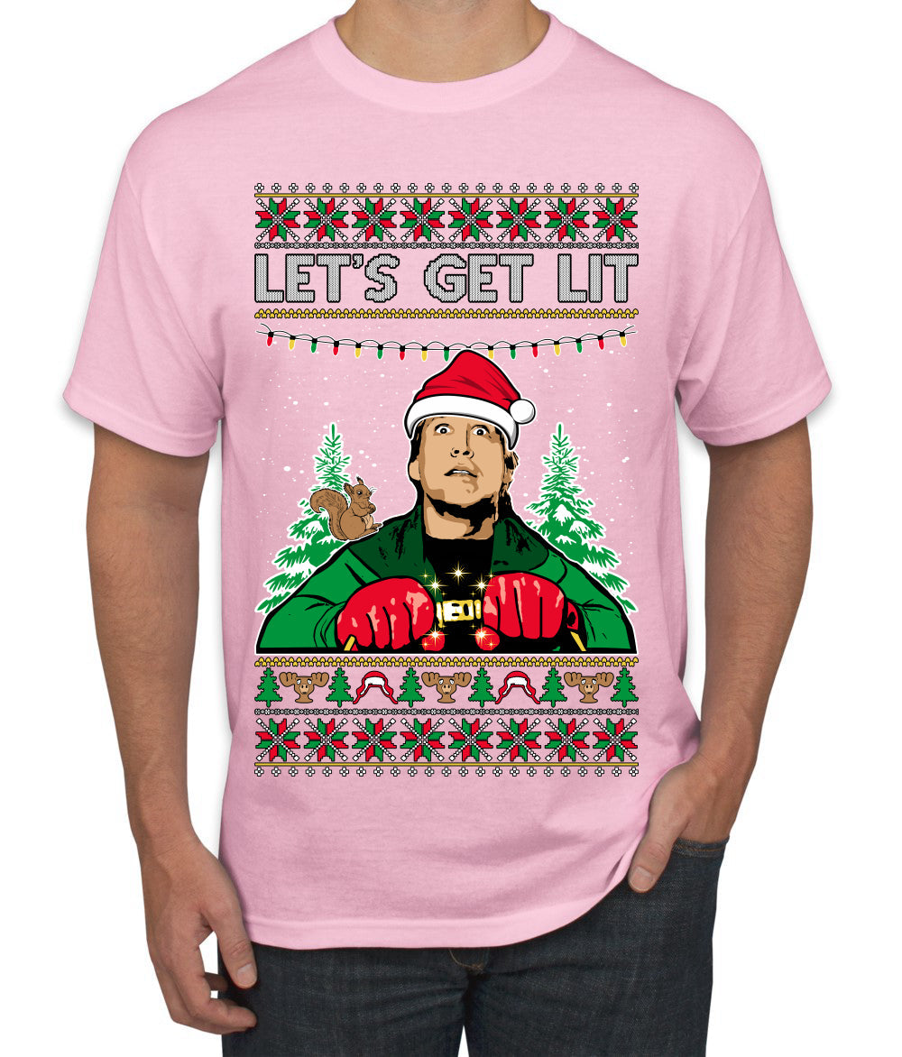 Let's Get Lit Clark Vacation Ugly Christmas Sweater Men's T-Shirt
