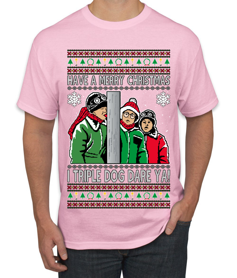 I Triple Dog Dare Ya Merry Story Ugly Christmas Sweater Men's T-Shirt