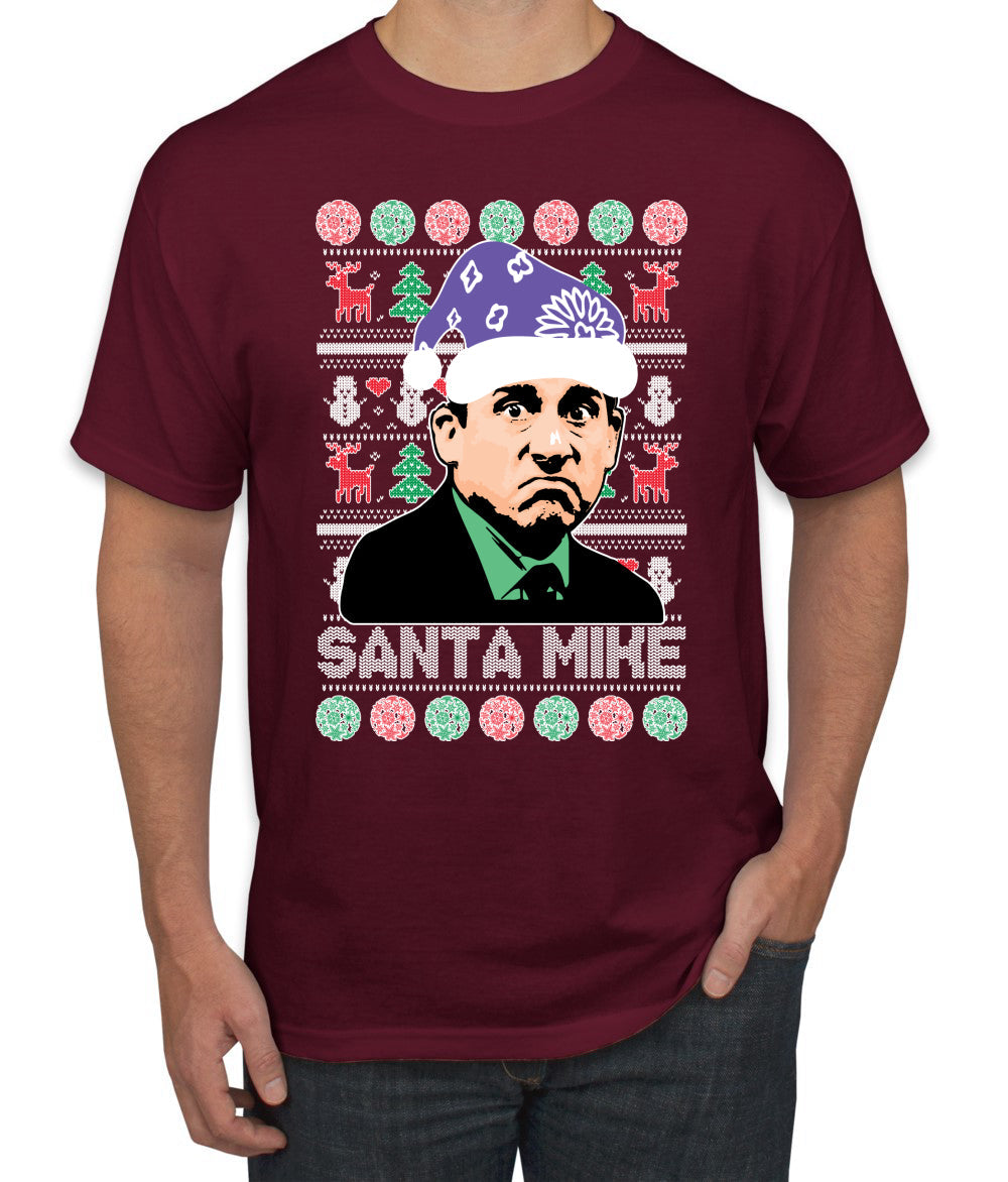 Santa Mike Michael Scott The Office Ugly Christmas Sweater Men's Graphic T-Shirt