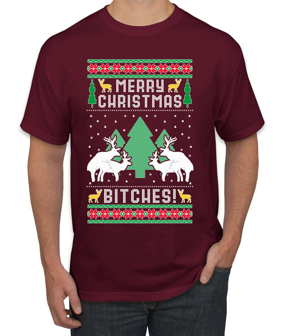 Merry Christmas Bitches Ugly Christmas Sweater Men's Graphic T-Shirt