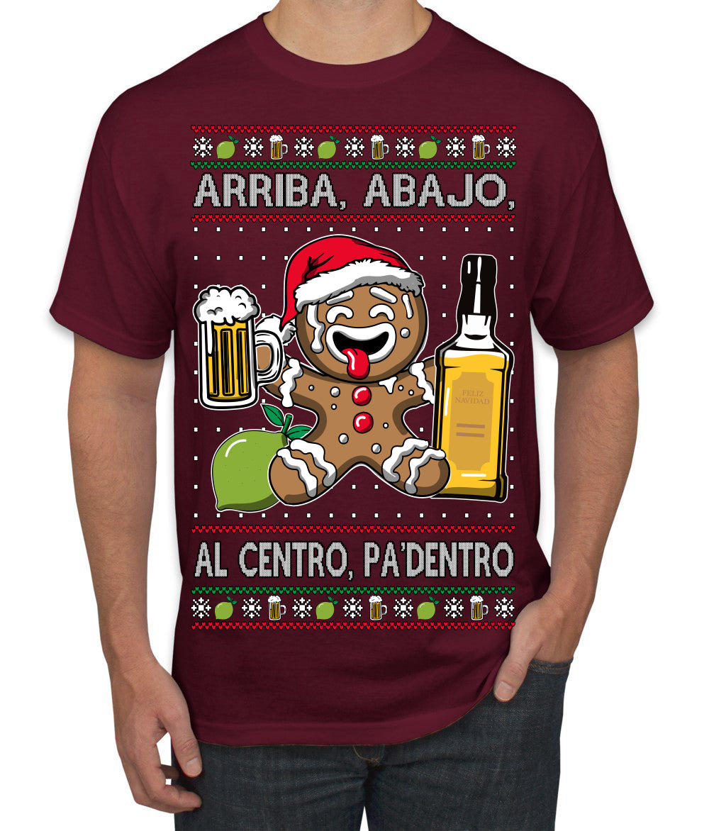 Arriba Abajo Al Centro Pa'Dentro Cheers to Health Salud Ugly Christmas Sweater Men's T-Shirt