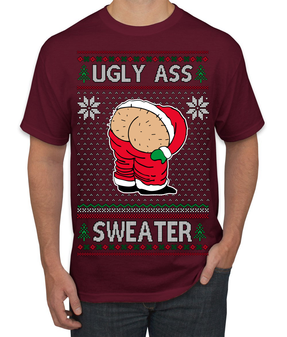 Ugly Ass Sweater Funny Santa Claus Butt Xmas Ugly Christmas Sweater Men's T-Shirt