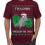 Trashin Through the Snow Funny Trash Panda Raccoon Meme Ugly Christmas Sweater Men's T-Shirt