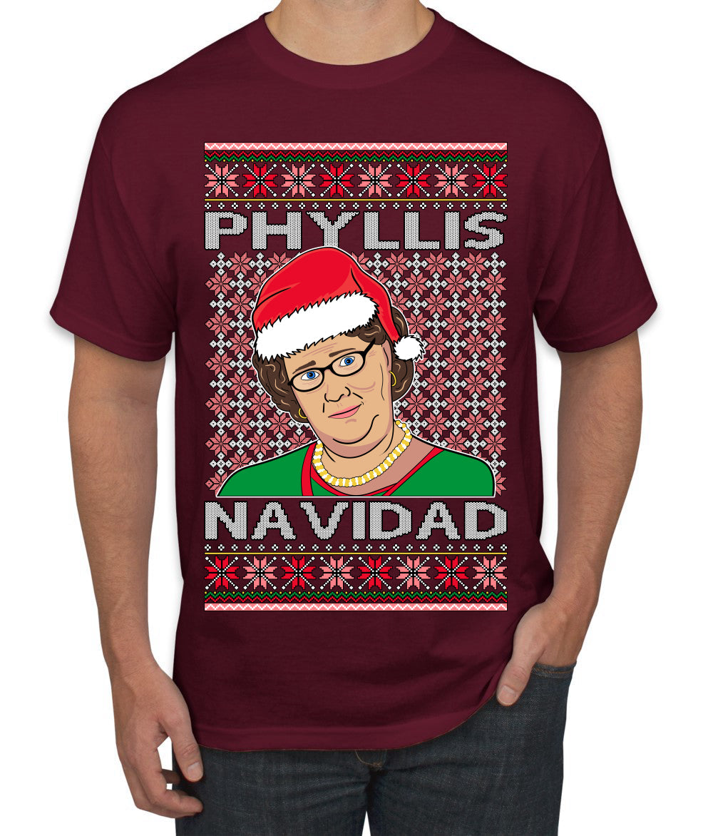 Office Phyllis Navidad Happy Holiday Ugly Christmas Sweater Men's T-Shirt