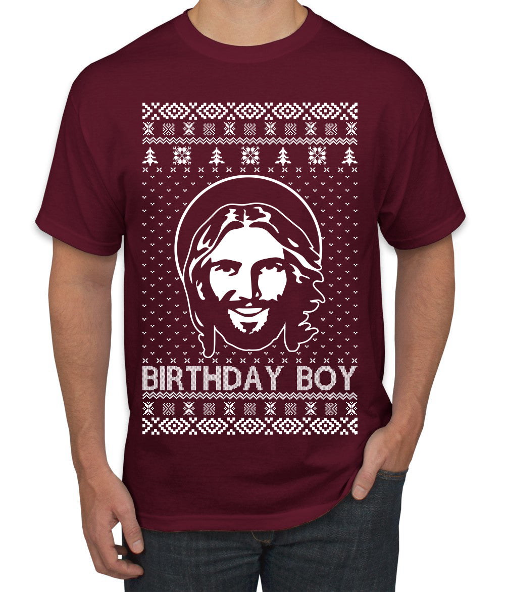 Birthday Boy Jesus Christ Ugly Christmas Sweater Men's T-Shirt
