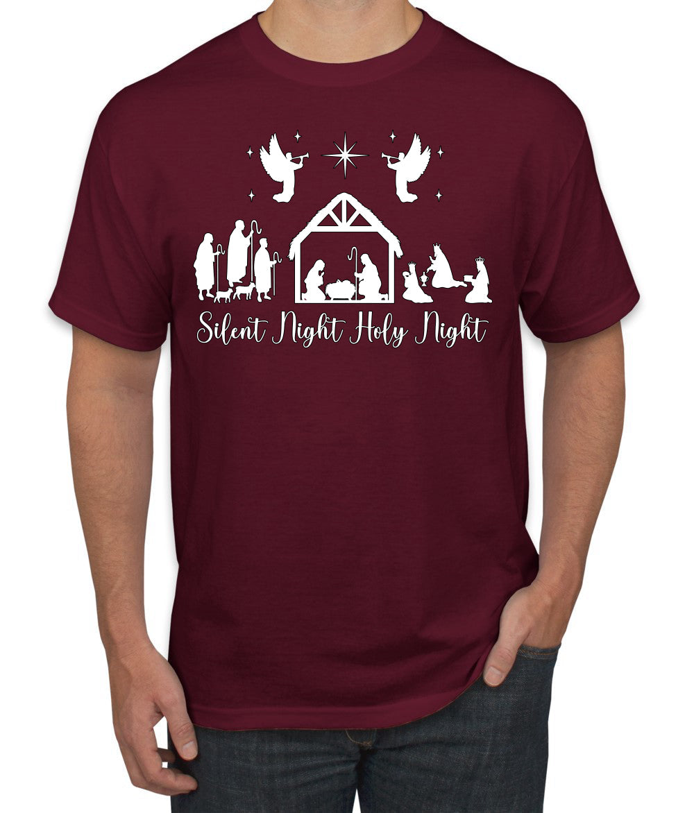 Silent Night Holy Night Religious Jesus Christmas Men's T-Shirt