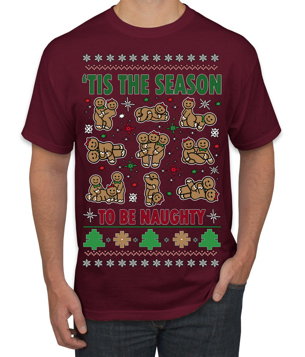 Tis' The Season To Be Naughty Unisex Ugly Christmas Sweater Men's T-Shirt