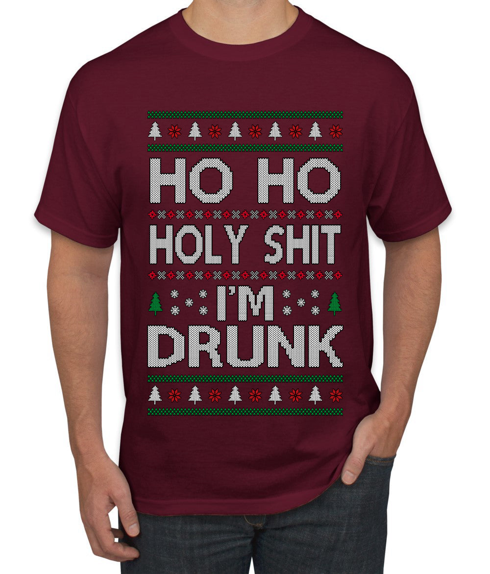 Ho Ho I'm Drunk, Funny Humor Christmas Unisex Sweater, Ugly Christmas Sweater Men's T-Shirt