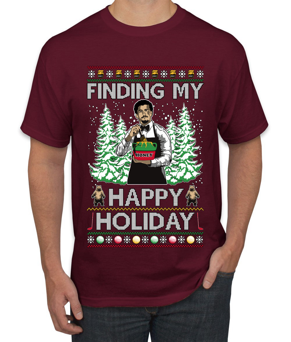 Finding My Happy Holiday, Ugly Christmas Sweater Men's T-Shirt