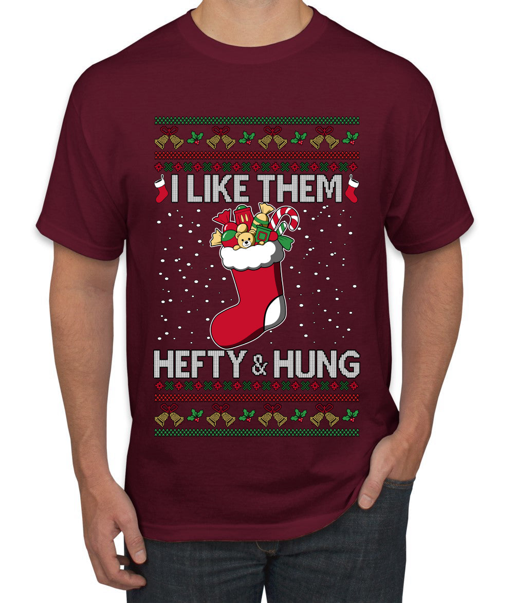 Hefty And Hung Christmas Sweater, Funny  Ugly Christmas Sweater Men's T-Shirt