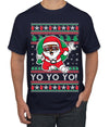 Yo Yo Yo Black Santa Ugly Christmas Sweater Men's T-Shirt