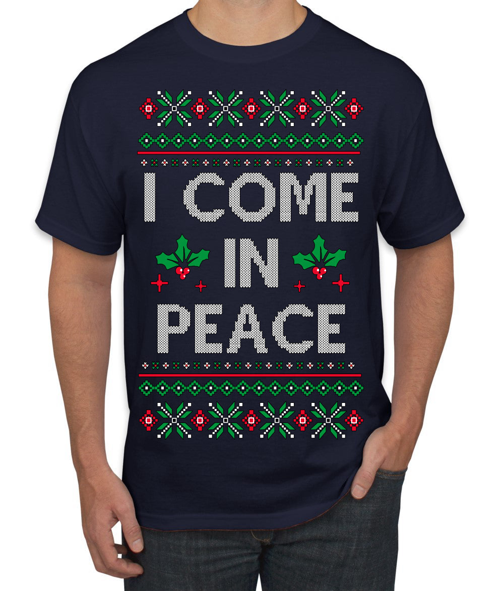 I Come in Peace Ugly Christmas Sweater Men's T-Shirt