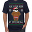 Ask Your Mom If I'm Real Funny Black Santa Claus Censored Ugly Christmas Sweater Men's T-Shirt
