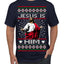 Jesus Is Him Funny Gen Z Viral Meme Shades Slang Ugly Christmas Sweater Men's T-Shirt