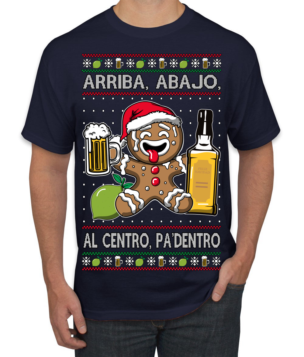 Arriba Abajo Al Centro Pa'Dentro Cheers to Health Salud Ugly Christmas Sweater Men's T-Shirt