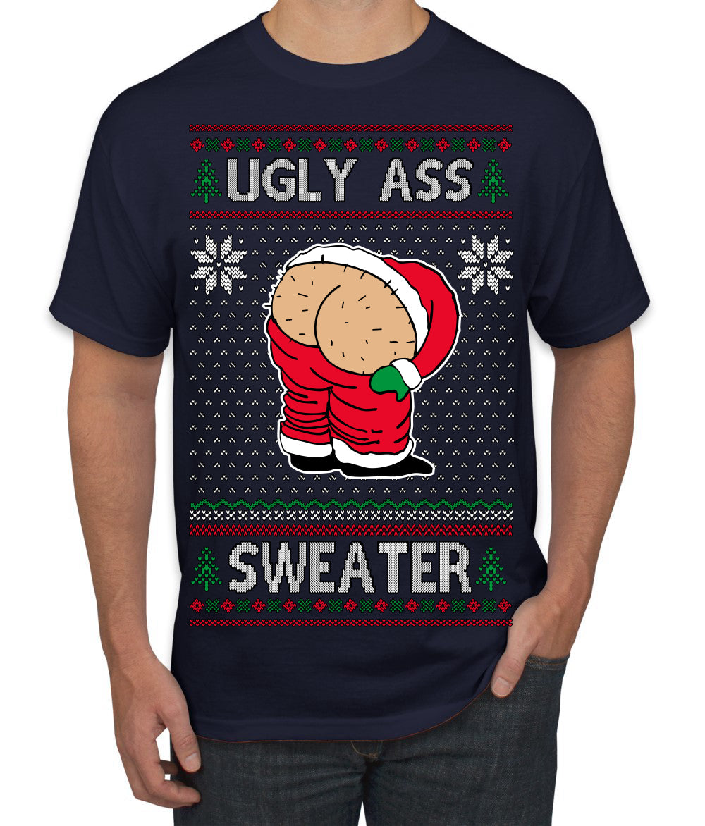 Ugly Ass Sweater Funny Santa Claus Butt Xmas Ugly Christmas Sweater Men's T-Shirt