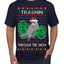 Trashin Through the Snow Funny Trash Panda Raccoon Meme Ugly Christmas Sweater Men's T-Shirt