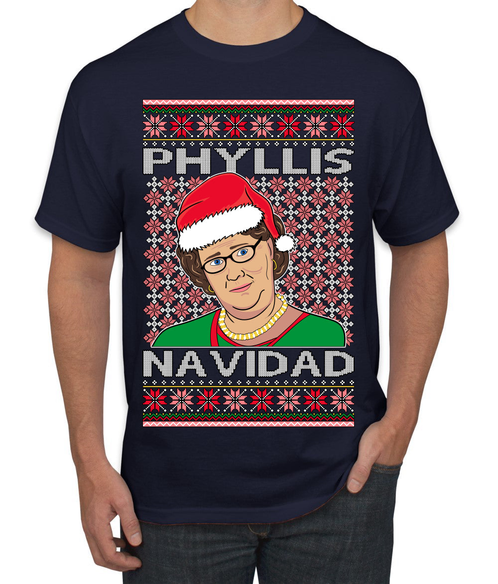Office Phyllis Navidad Happy Holiday Ugly Christmas Sweater Men's T-Shirt