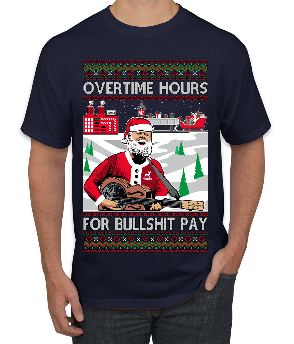 Overtime Hours Rich Men North of Richmond Ugly Christmas Sweater Men's T-Shirt