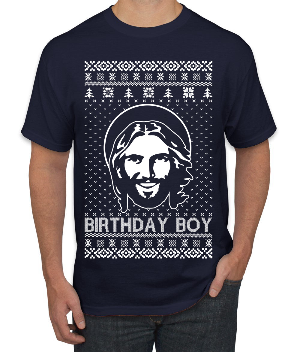 Birthday Boy Jesus Christ Ugly Christmas Sweater Men's T-Shirt