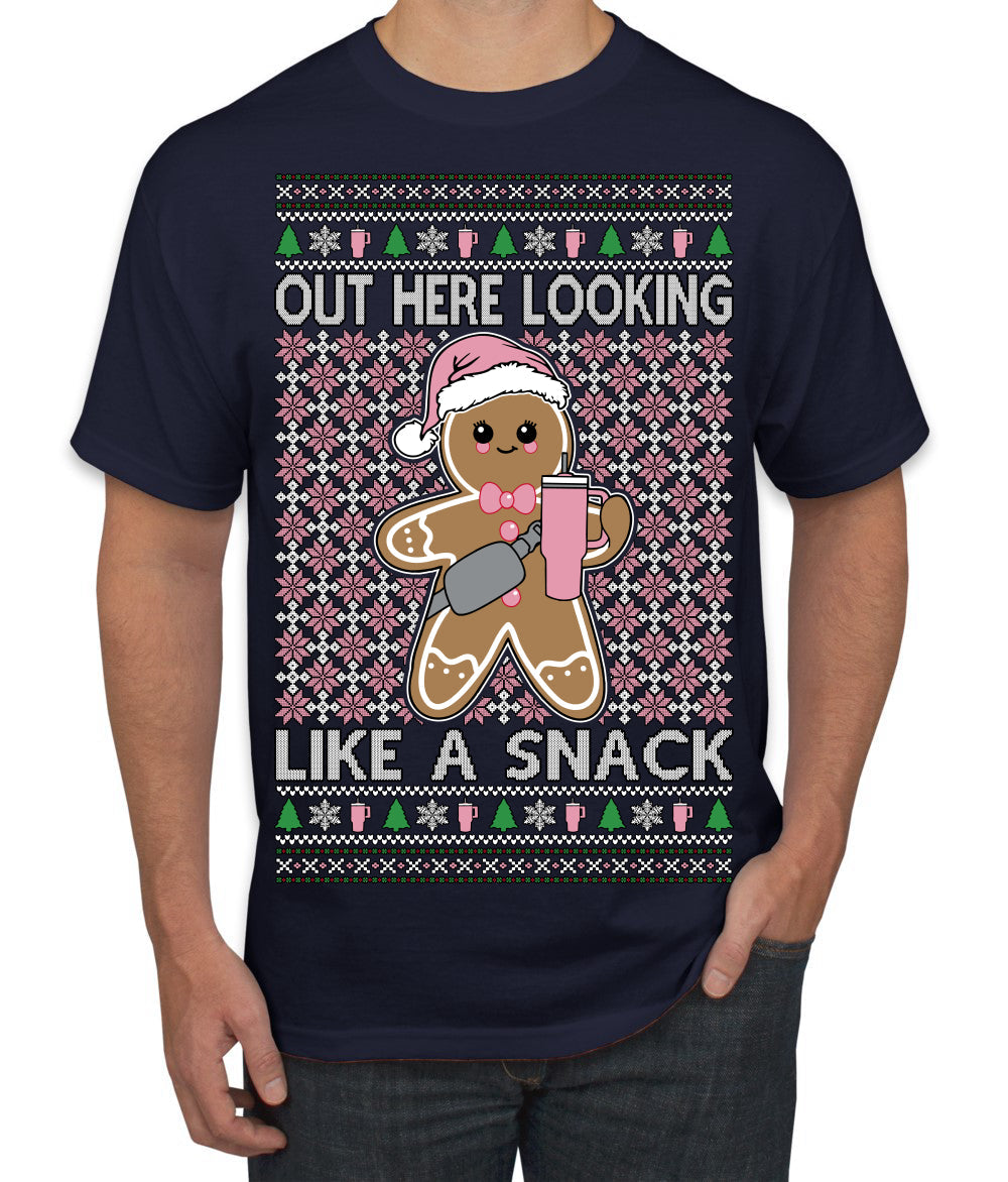 Out Here Looking Like a Snack Cute Xmas Cookie Ugly Christmas Sweater Men's T-Shirt