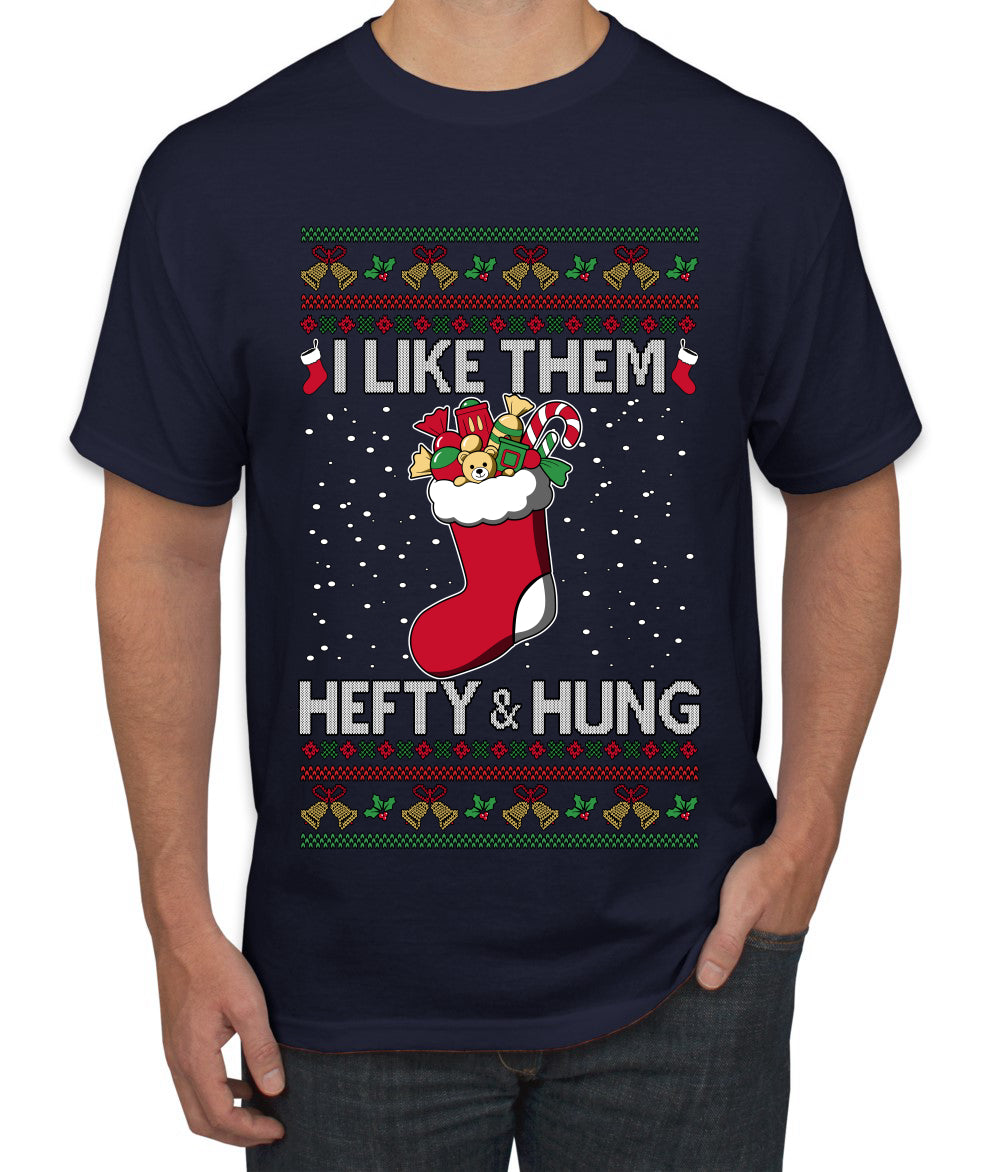Hefty And Hung Christmas Sweater, Funny  Ugly Christmas Sweater Men's T-Shirt