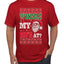 Where my Hos At Santa Funny Ugly Christmas Sweater Men's Graphic T-Shirt