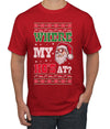 Where my Hos At Santa Funny Ugly Christmas Sweater Men's Graphic T-Shirt