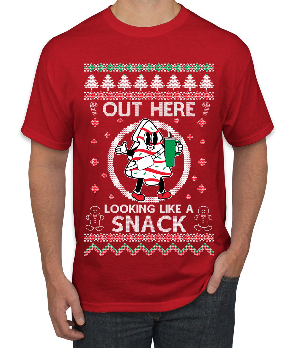 Out Here Looking Like A Snack Cookie Ugly Christmas Sweater Men's T-Shirt