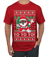 Yo Yo Yo Black Santa Ugly Christmas Sweater Men's T-Shirt