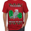 Trashin Through the Snow Funny Trash Panda Raccoon Meme Ugly Christmas Sweater Men's T-Shirt