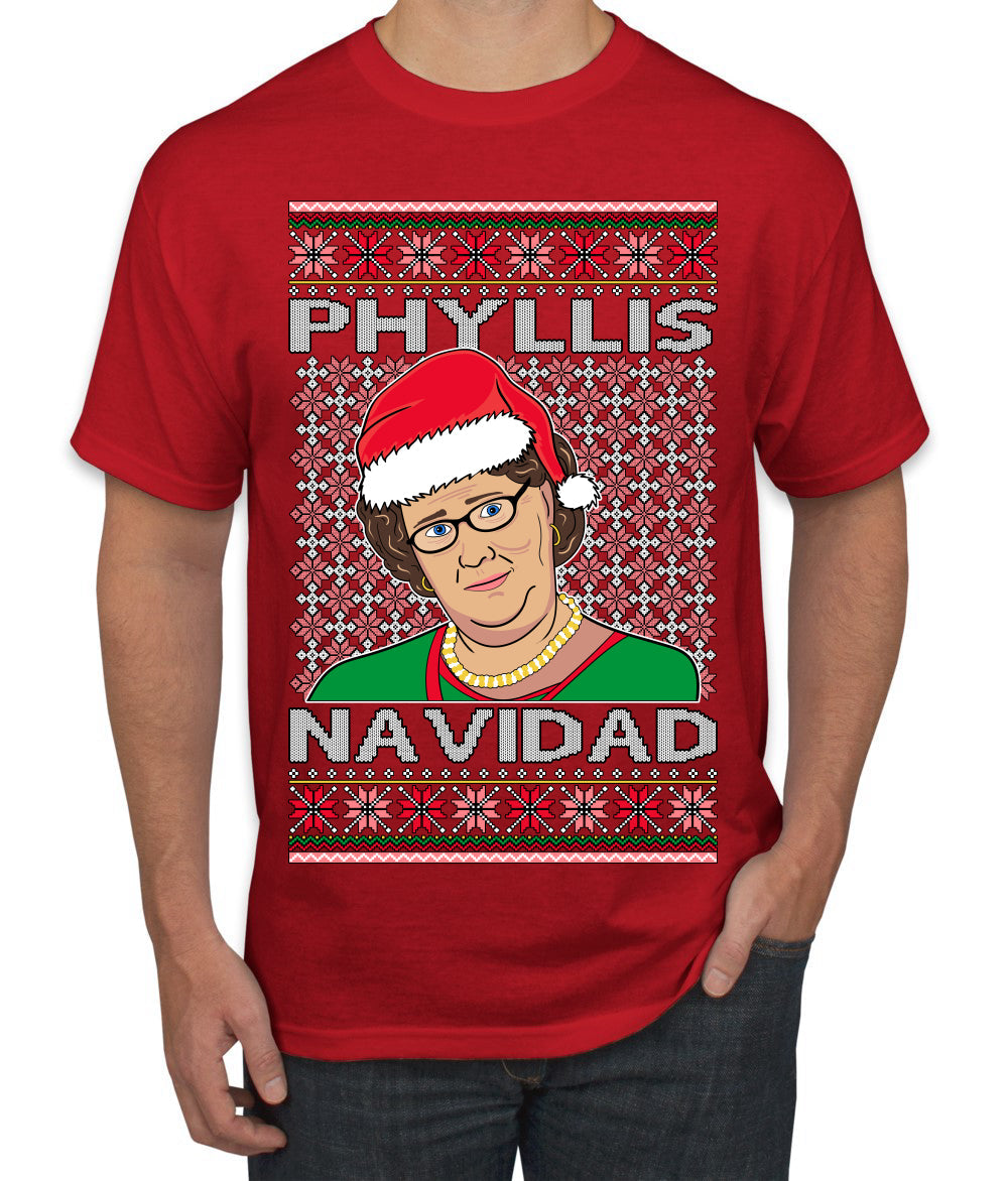 Office Phyllis Navidad Happy Holiday Ugly Christmas Sweater Men's T-Shirt