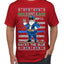 Santa Backs The Blue Pro Police Santa Claus Ugly Christmas Sweater Men's T-Shirt