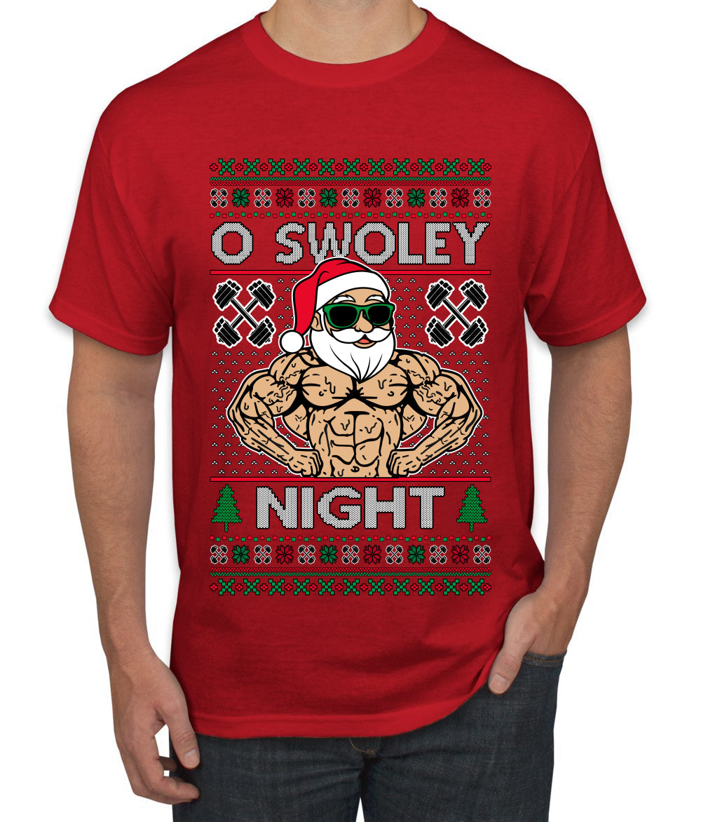 O Swoley Night, Exercise and Fitness Enthusiast, Ugly Christmas Sweater Men's T-Shirt