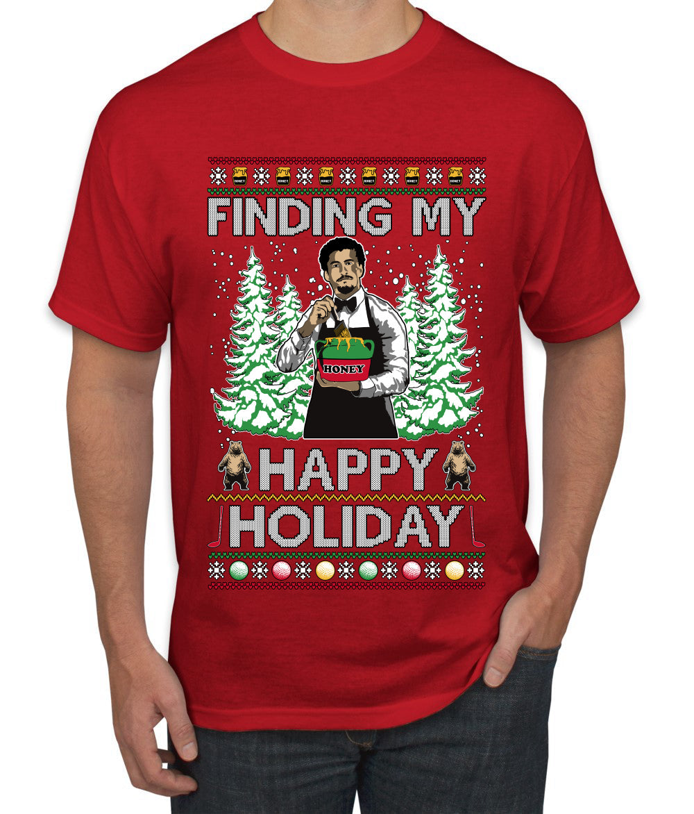 Finding My Happy Holiday, Ugly Christmas Sweater Men's T-Shirt