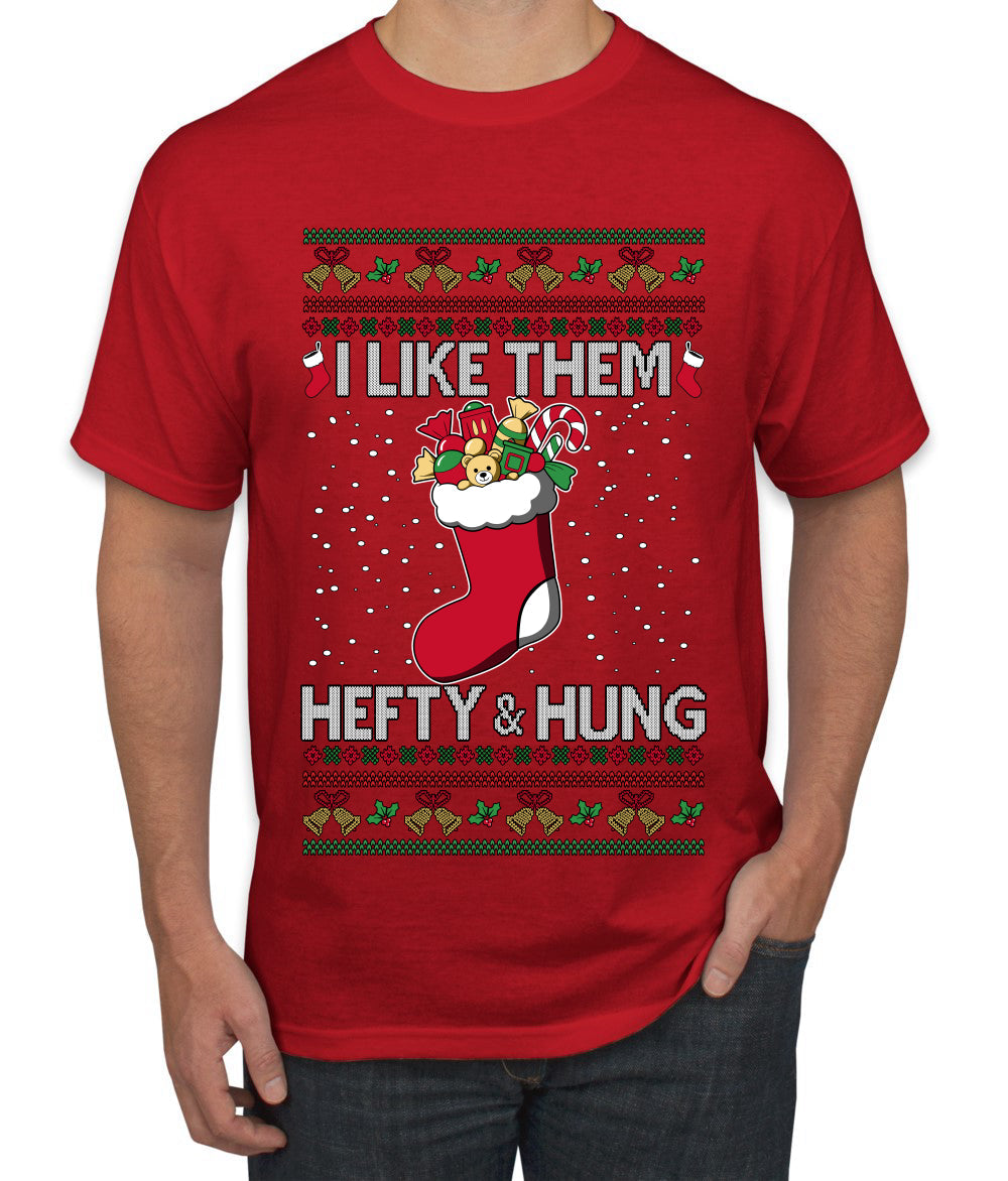 Hefty And Hung Christmas Sweater, Funny  Ugly Christmas Sweater Men's T-Shirt