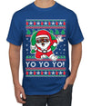 Yo Yo Yo Black Santa Ugly Christmas Sweater Men's T-Shirt