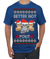 Better Not Pout, Cute Sad Santa Cats | Funny Ugly Christmas Sweater Men's T-Shirt