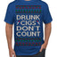 Drunk Cigs Don't Count Funny Cigarette Smoker Cig Ugly Christmas Sweater Men's T-Shirt