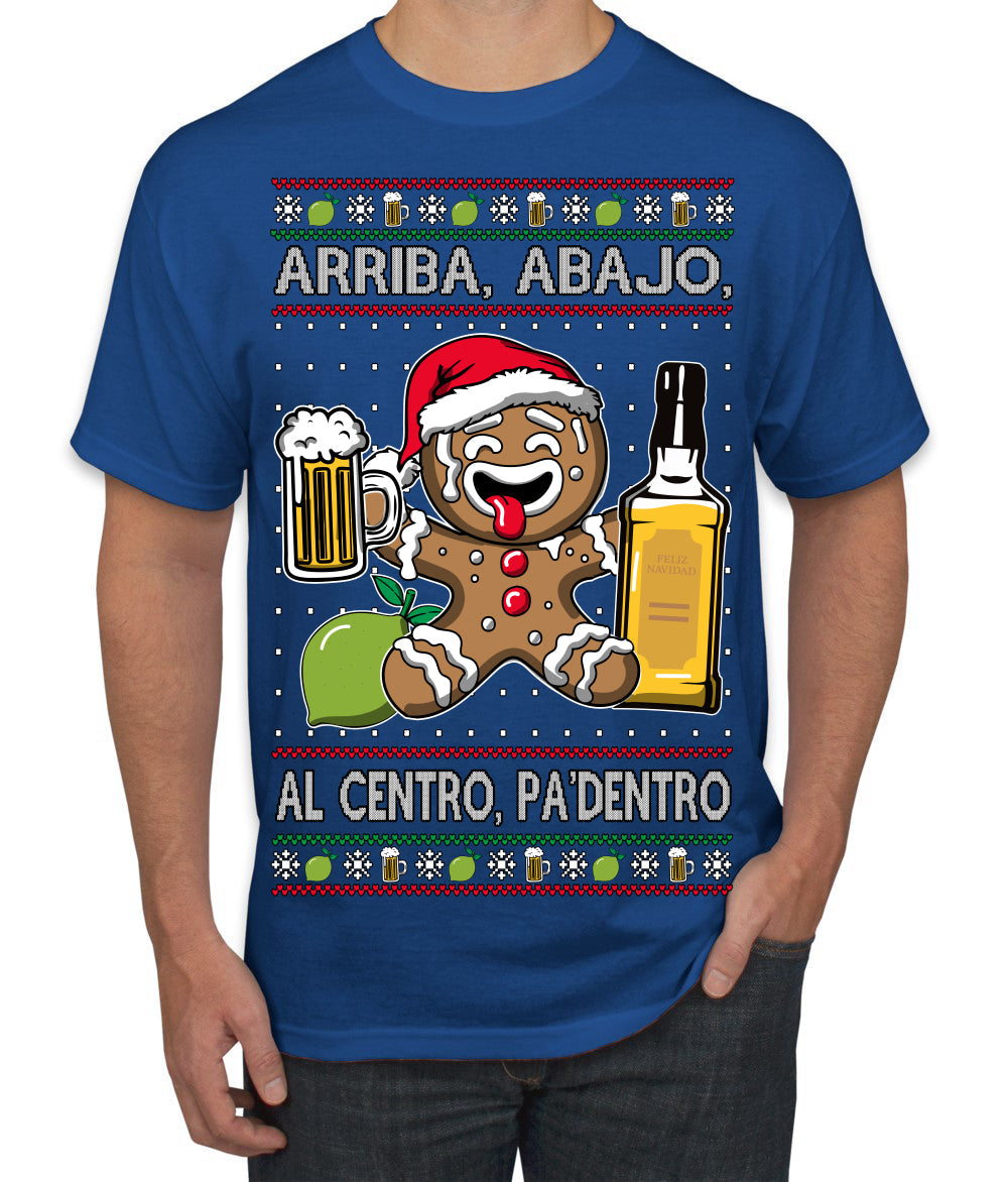 Arriba Abajo Al Centro Pa'Dentro Cheers to Health Salud Ugly Christmas Sweater Men's T-Shirt