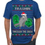 Trashin Through the Snow Funny Trash Panda Raccoon Meme Ugly Christmas Sweater Men's T-Shirt
